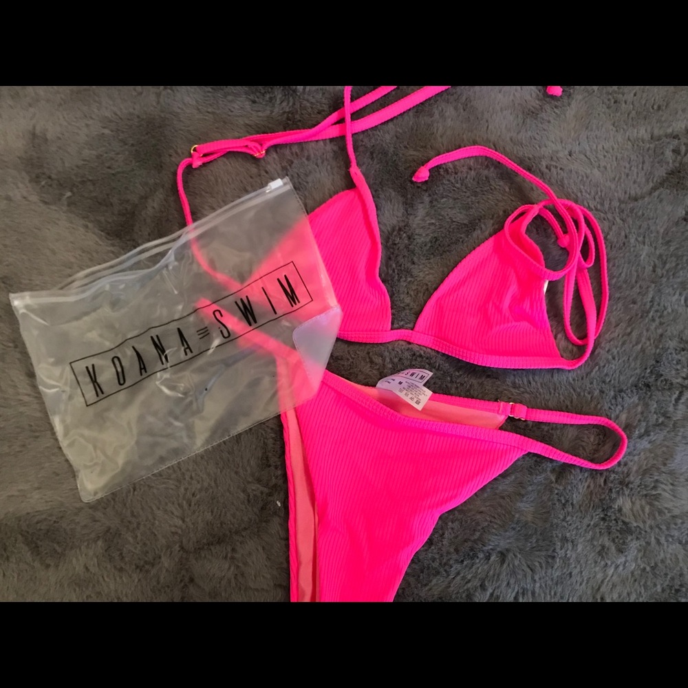 Brand New Koana Swim Hot Pink High Waist Bikini